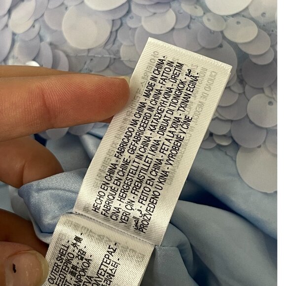 Zara Womens Mini Sequin Skirt Size S Light Blue Short Side Zip 3920/221 NWT - Picture 11 of 16